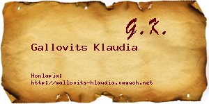 Gallovits Klaudia névjegykártya